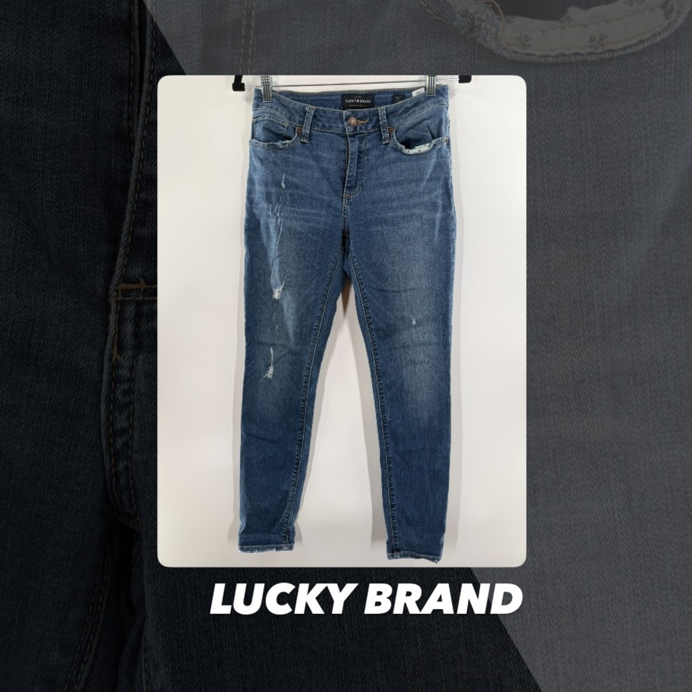 EUC Lucky Brand Sasha Super Skinny Distressed Jeans
